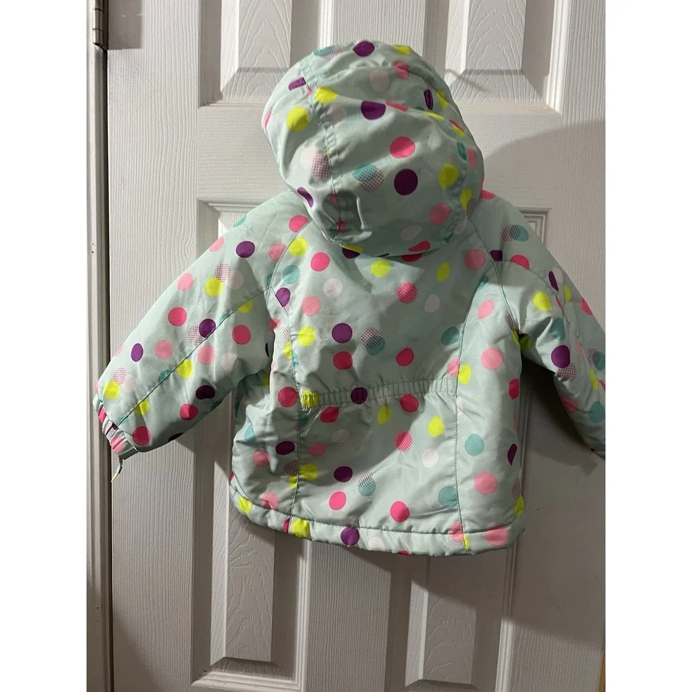 The Children's Place‎ Toddler Girls Hooded Winter Jacket Size 12-18m Polka Dot